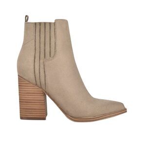 Nine West Orleeh Women's Block Heel Ankle Boots Tan Taupe Size 8.5